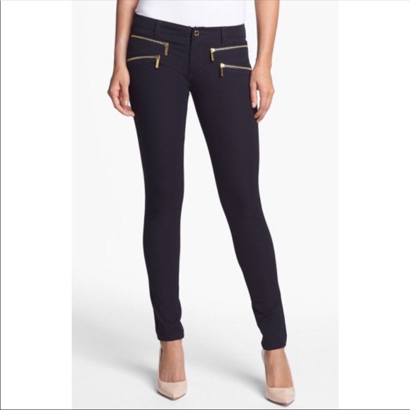MICHAEL Michael Kors Denim - Michael Kors black rocker twill skinny jeans